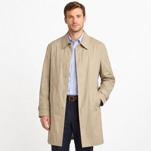 London Fog Men's Iconic Trench Coat 42L 80’s Vintage Beige *